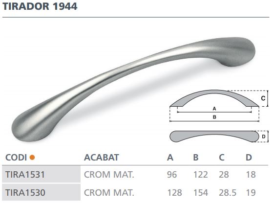 TIRADOR CROMO MATE 1943 (128MM)  6154001 2