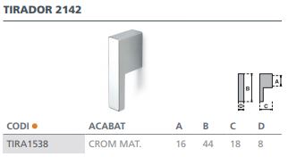 TIRADOR CROMO MATE 2142 ( 16MM)  6224001 2