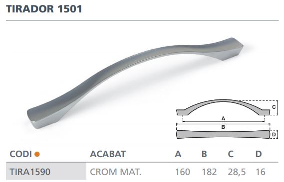 TIRADOR CROMO MATE 1501 (160MM)  6554001 2