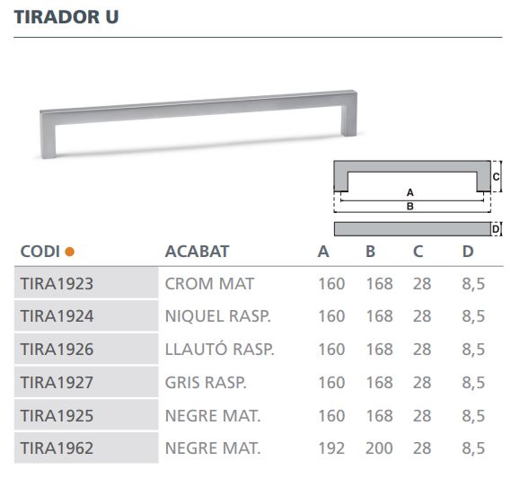 TIRADOR VIEFE U     0056160Z11 CROMO MAT 3