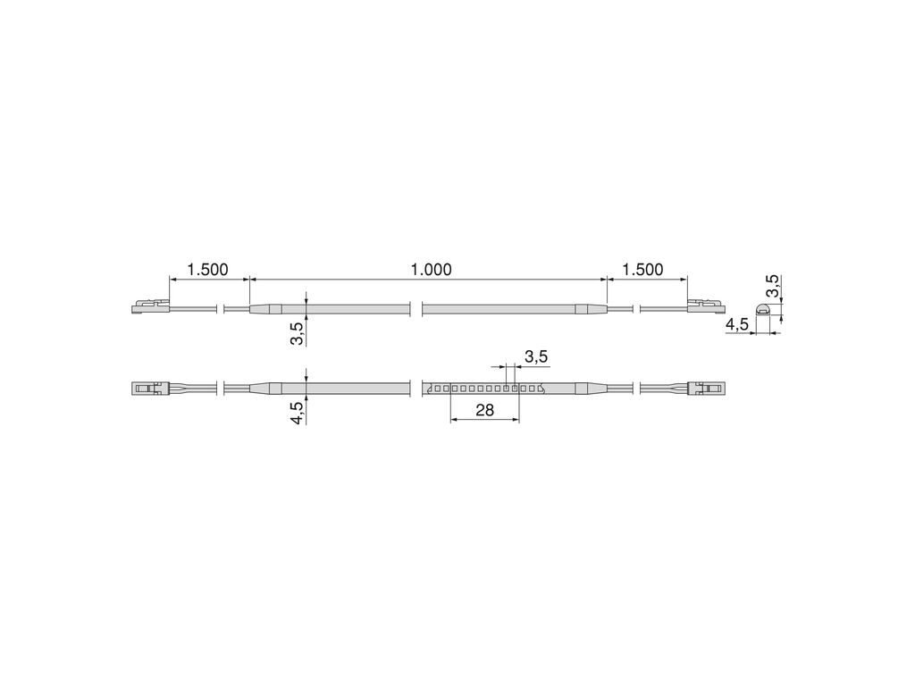 TIRA LED MINI SOBR 7,2W/M 1004MM 5229020 2