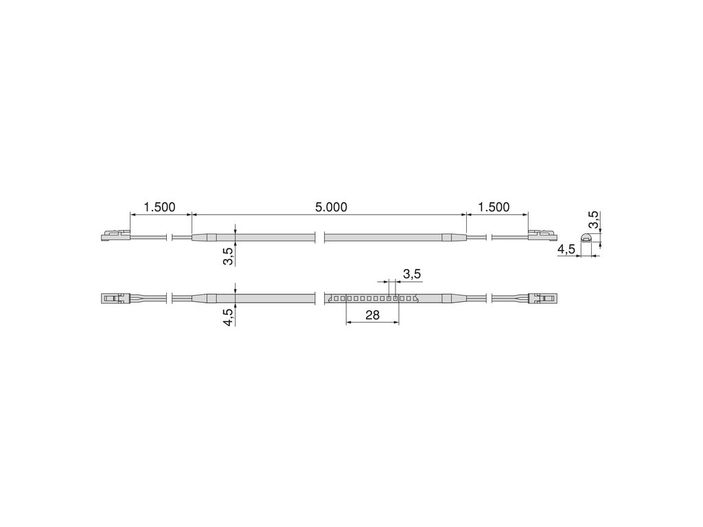 TIRA LED MINI SOBR 7,2W/M 5004MM 5229520 2