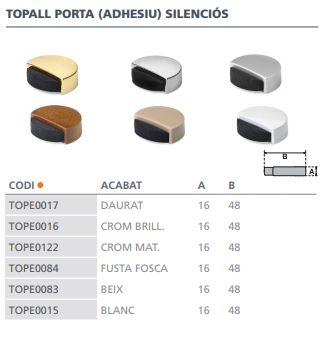 TOPE PUERTA ADHESIVO SILENCIOSO DORADO 2027-3+ 3