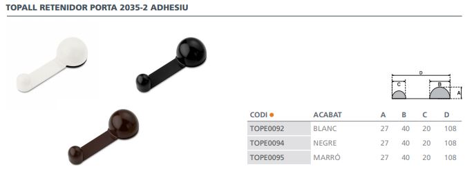 TOPE PUERTA RETENEDOR ADHESIVO GIRATORIO MARRON 2035-4- 000 3
