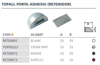TOPE PUERTA RETENEDOR ADHESIVO MAGNETICO CROMADO/MATE 2034-7- 000 2