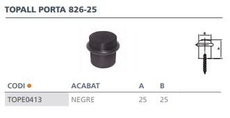 TOPE PUERTA 826-25 NEGRO DISPLAY C/TORNI 2