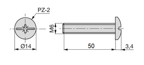 TORNILLO EMBELLECEDOR 6X50 D14  5132107 2