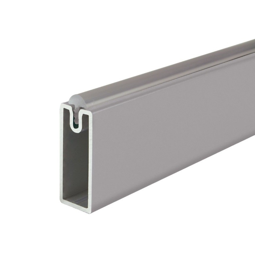 BARRA COLGADOR RECTANG.GOMA 196L PLATA