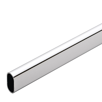 TUBO OVALADO CROMADO    30X15X1 - 3 MTS