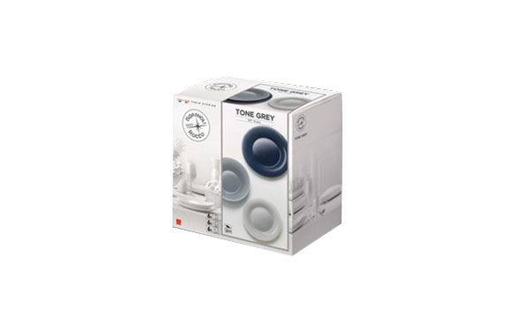 VAJILLA 18 PIEZAS VIDRIO DTONE GREY