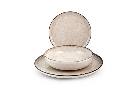 VAJILLA 12 PZAS PORCELANA BEIGE