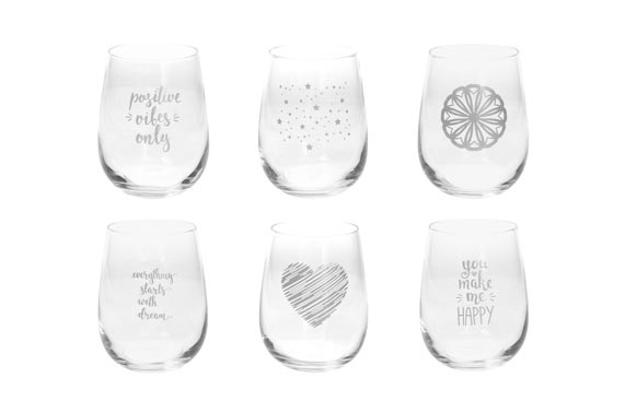 VASOS SURTIDOS SET 6 UDS  PLATA