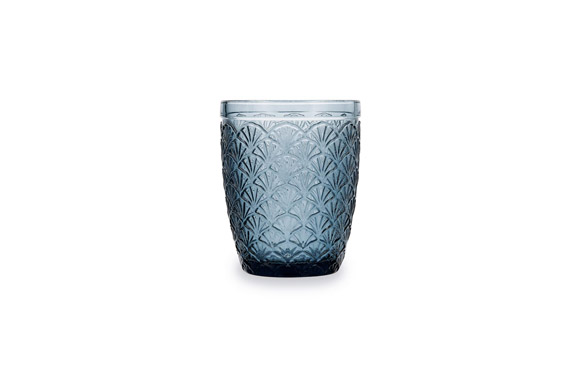 VASO GRABADO RUSTICO      24 CL AZUL