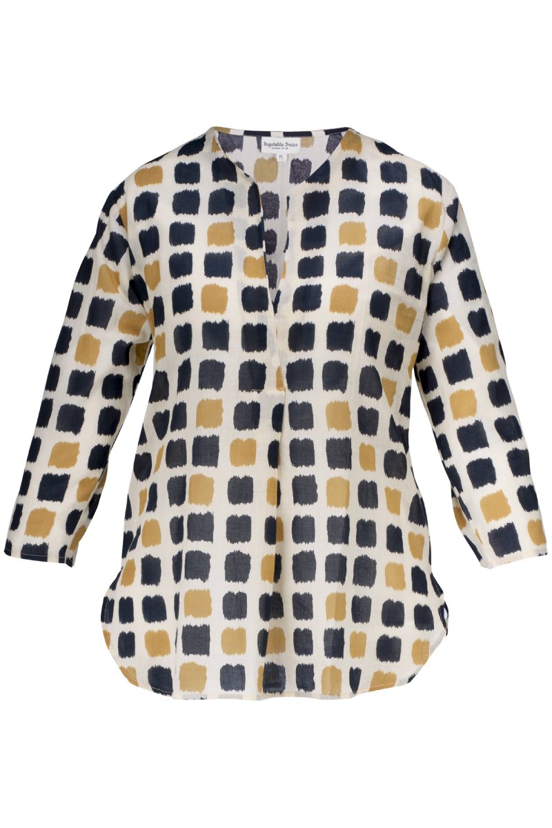 CAMISA DE AZULEJOS LAELIA - COLOR noir/ocre