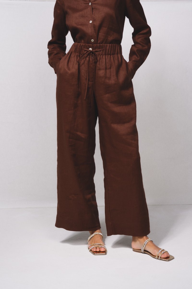 PANTALÓN DE LINO CASTAÑO 2