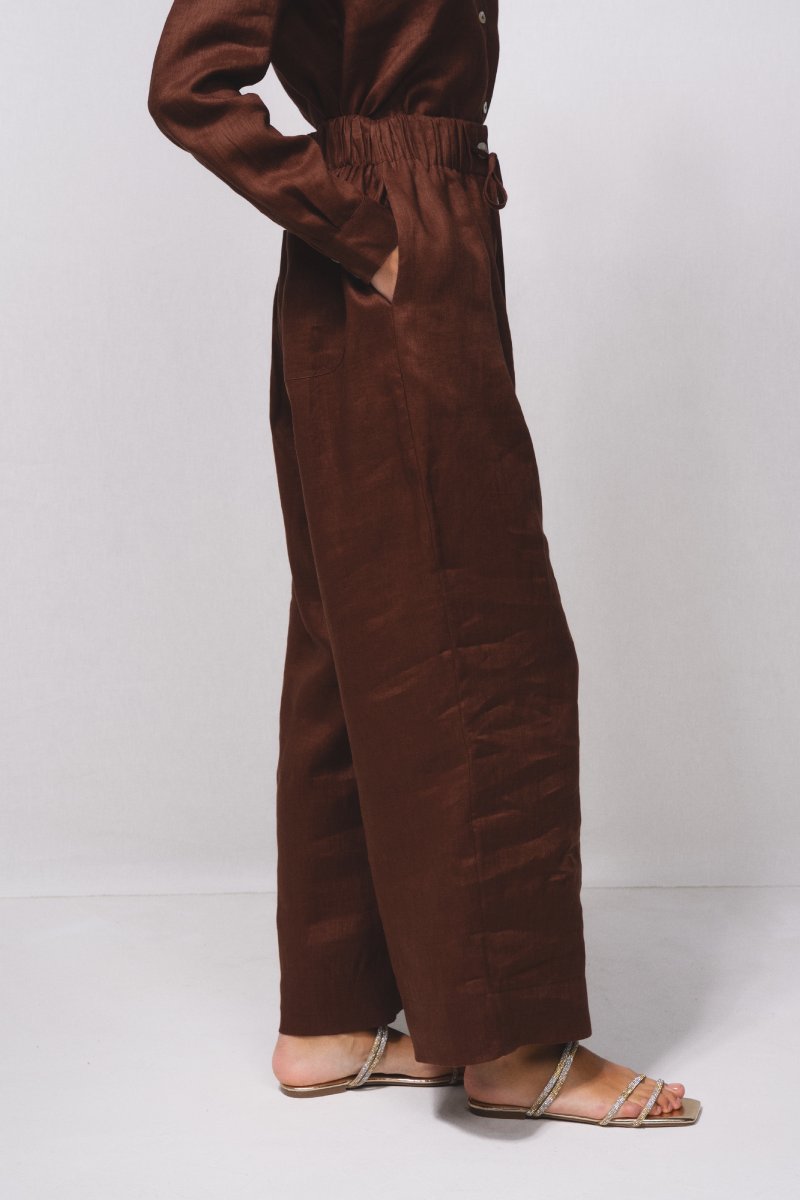 PANTALÓN DE LINO CASTAÑO 4