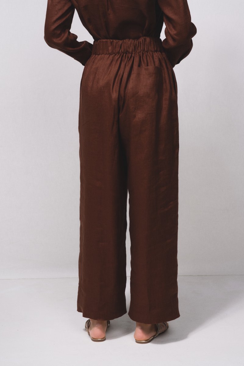 PANTALÓN DE LINO CASTAÑO 5