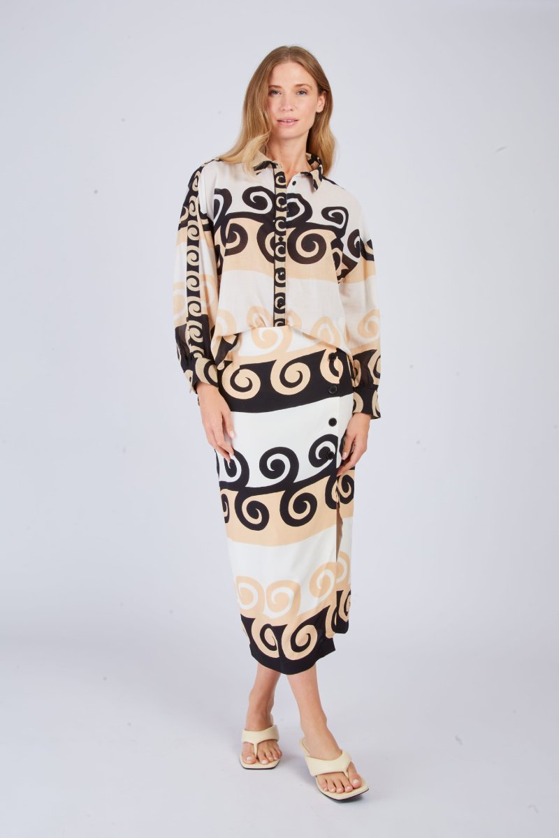 CAMISA ESTAMPADA LYDIA - COLOR ECRU 4