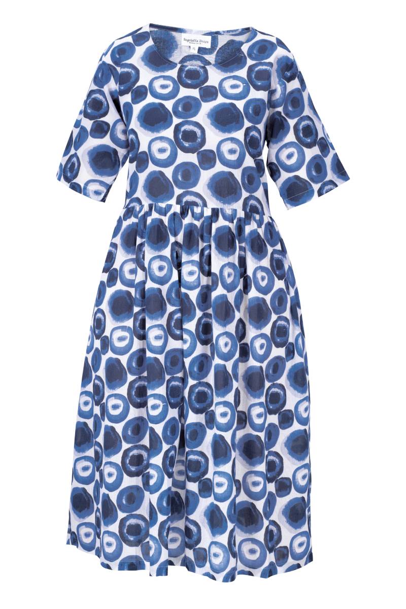 VESTIDO REDONDAS AZULES CAMELIA