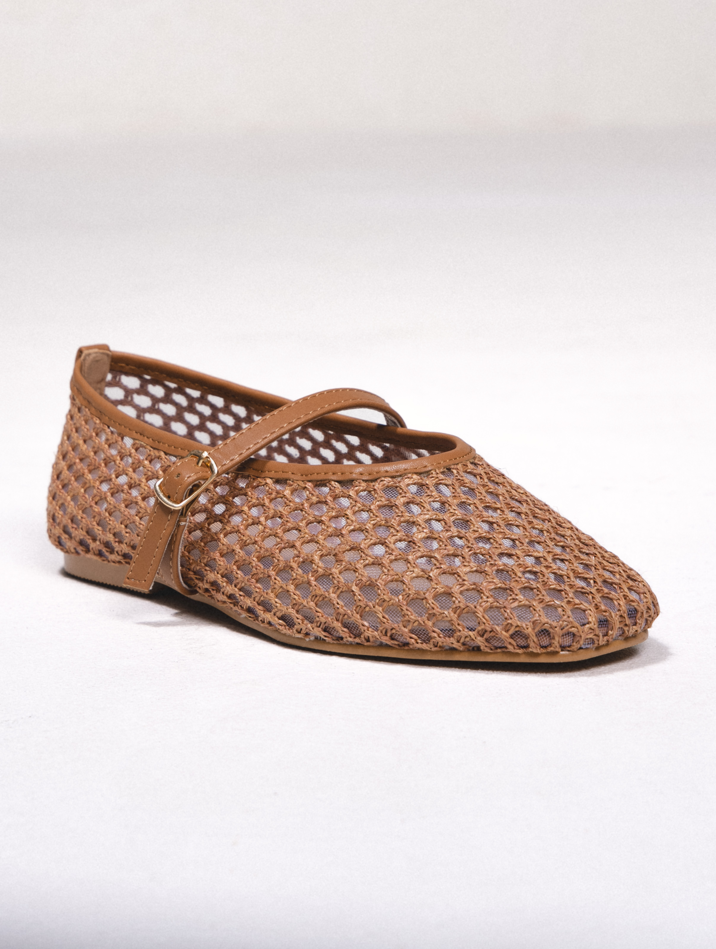 ZAPATO CROCHET FLAT SHOES BEGE 2