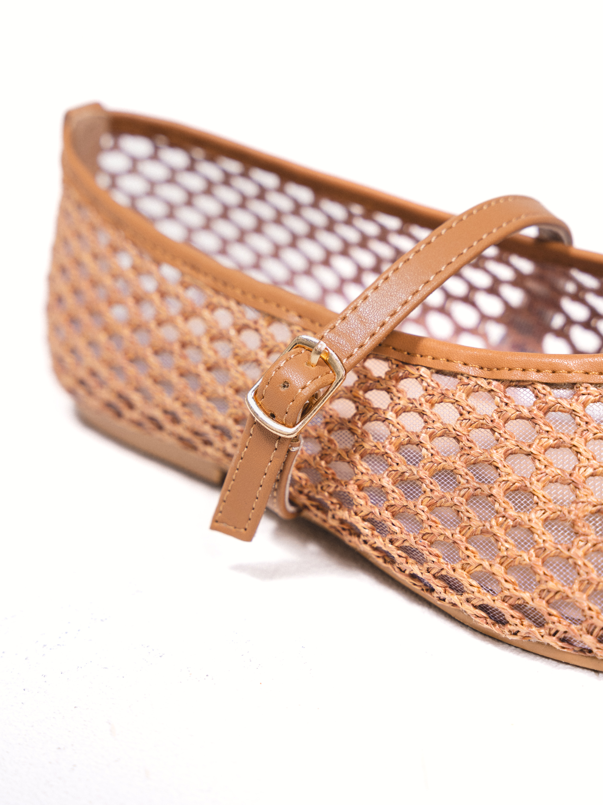 ZAPATO CROCHET FLAT SHOES BEGE 3