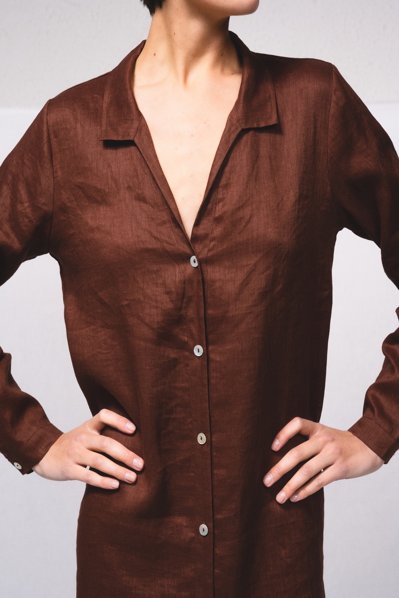 SMF CAMISA LINO CASTAÑO 4