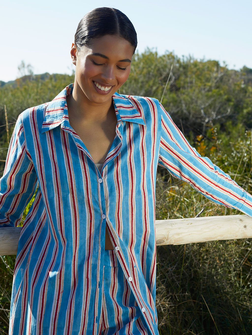 VESTIDO CAMISERO PATMOS STRIPES AZUL 1