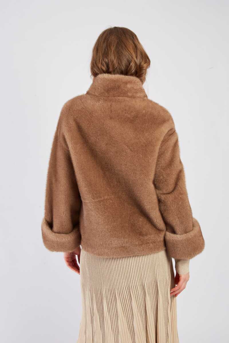 CHAQUETA CORTA RAPHIA COLOR MARRÓN 5