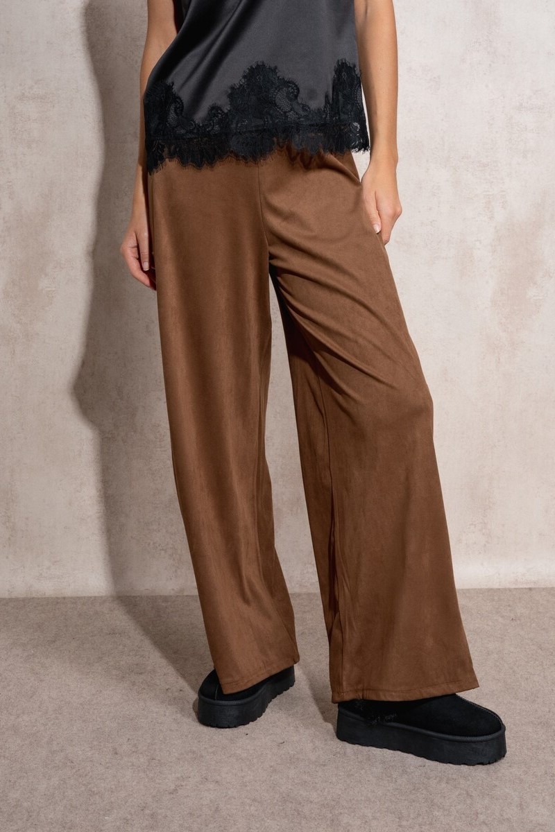 PANTALÓN ANCHO COLOR MARRÓN 4