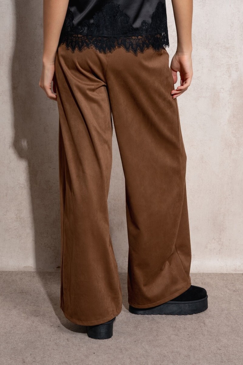 PANTALÓN ANCHO COLOR MARRÓN 3