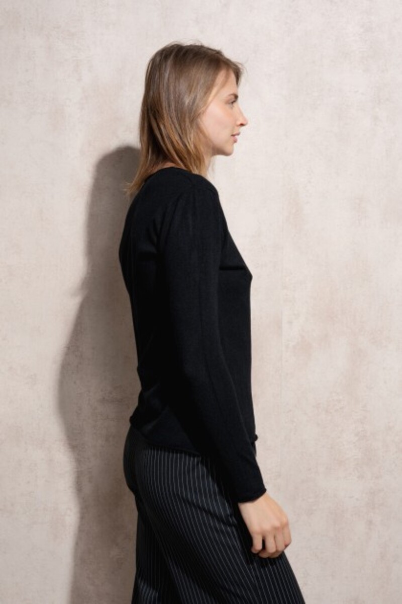 SUÉTER BÁSICO DE PUNTO COLOR NEGRO 2