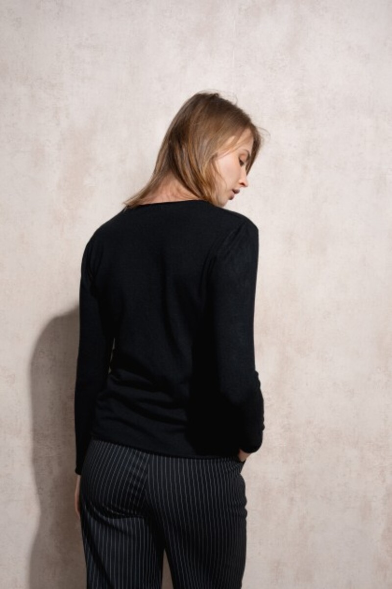 SUÉTER BÁSICO DE PUNTO COLOR NEGRO 3