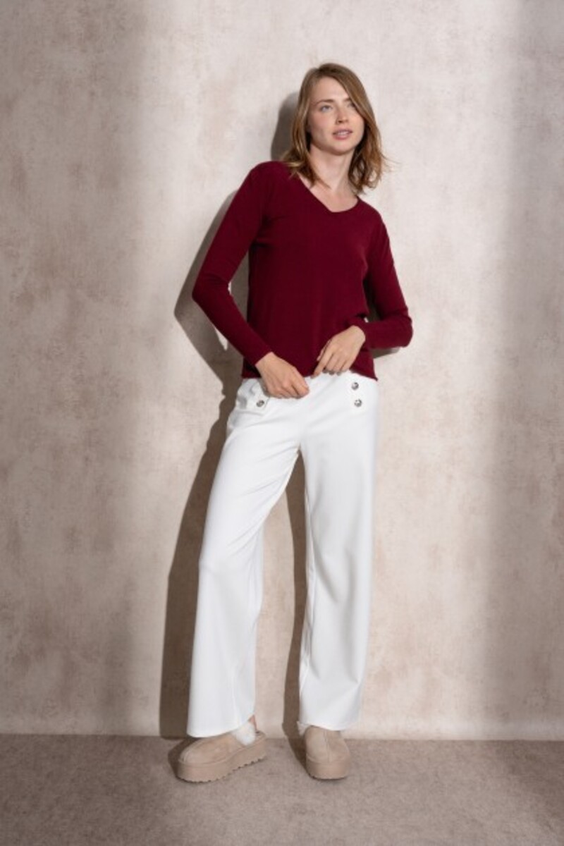 SUÉTER BÁSICO DE PUNTO COLOR BURDEOS 1