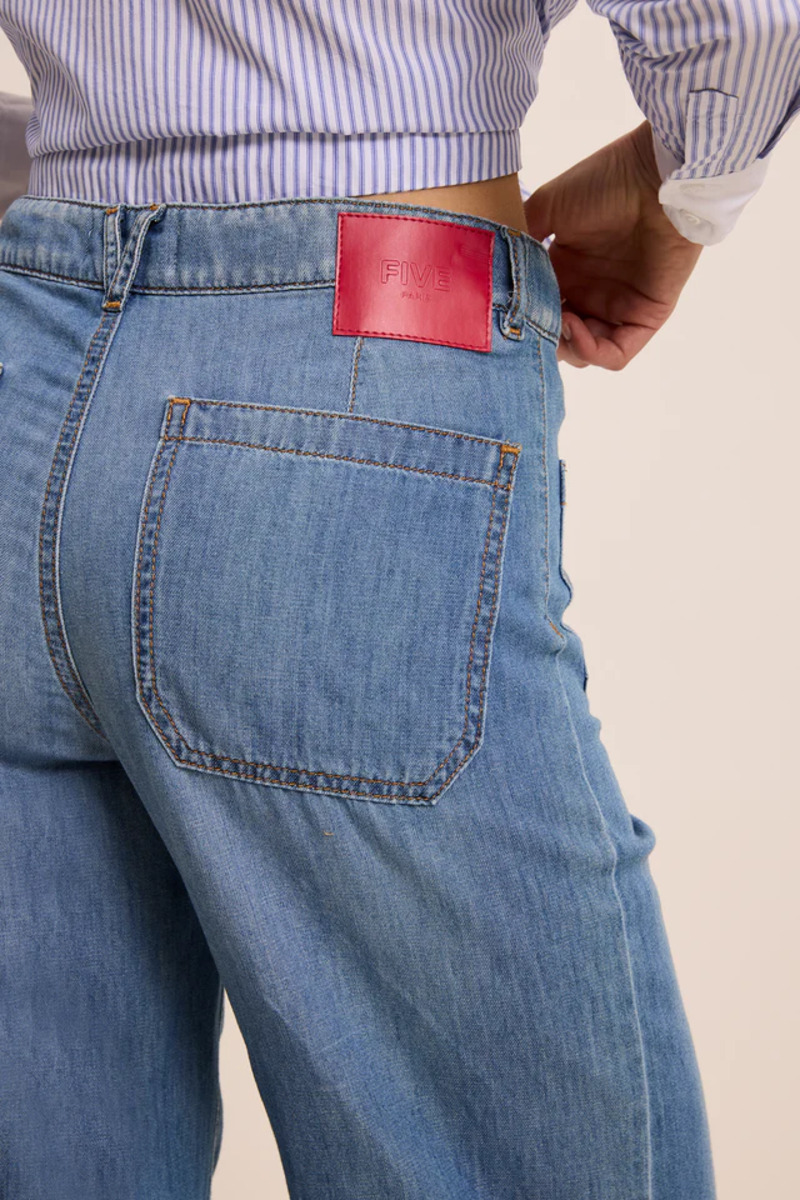 PANTALÓN VAQUERO ANCHO LUCIA CROP WIDE COLOR AZUL 4