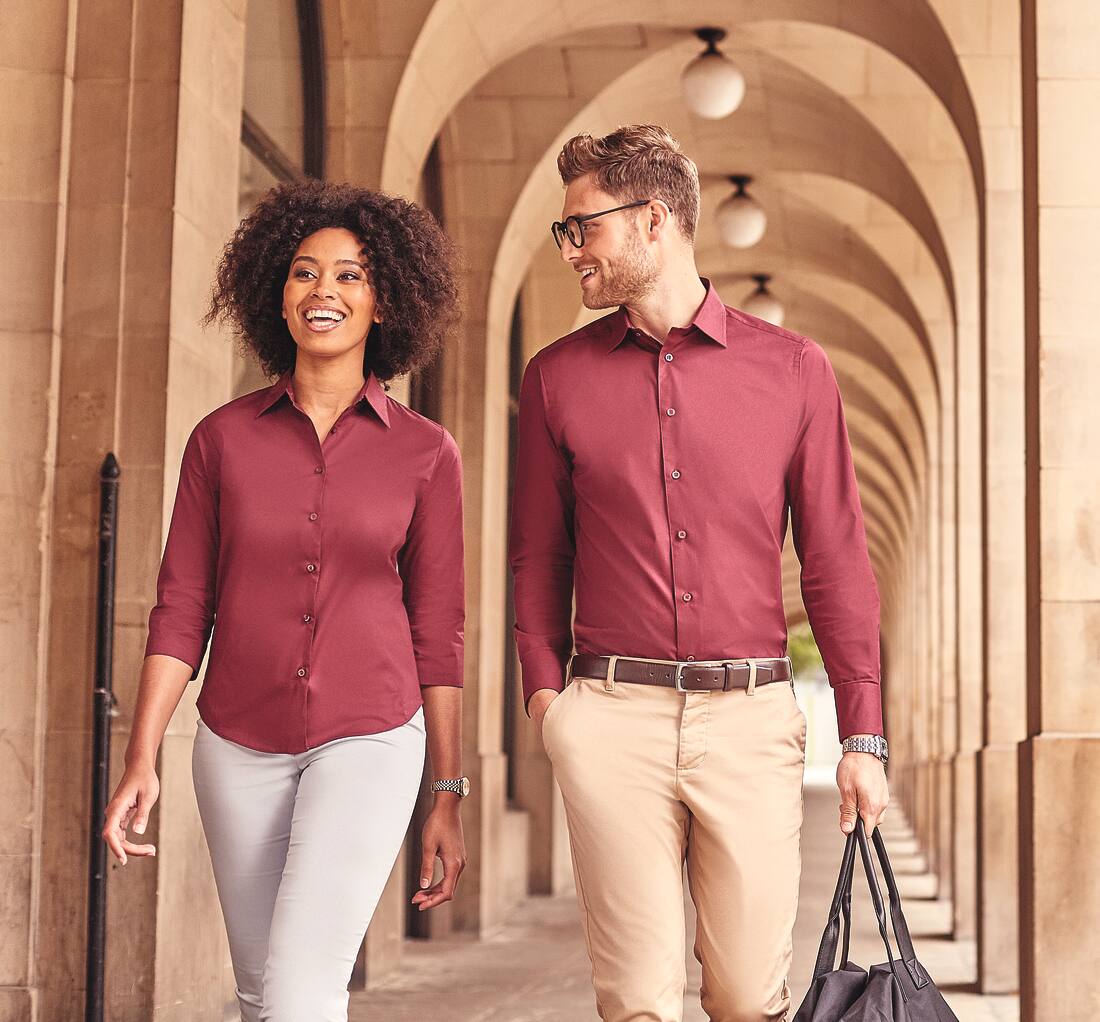 Ladies` 3/4 Sleeve Easy Care Fitted Shirt - R-946F-0(796.00)