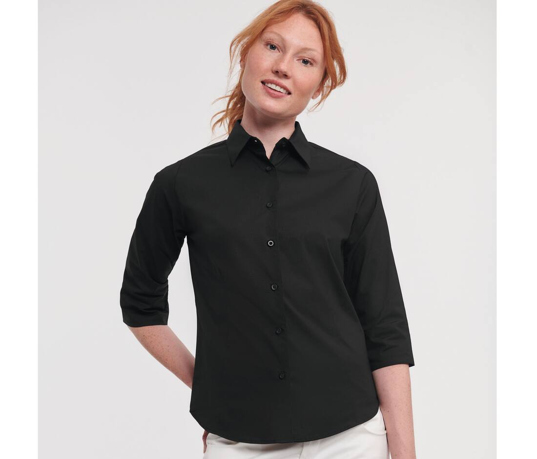 Ladies` 3/4 Sleeve Easy Care Fitted Shirt - R-946F-0(796.00)
