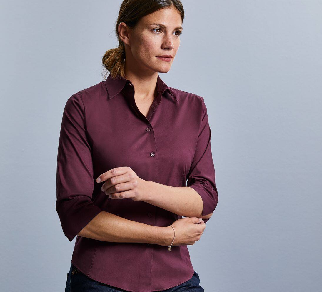 Ladies` 3/4 Sleeve Easy Care Fitted Shirt - R-946F-0(796.00)