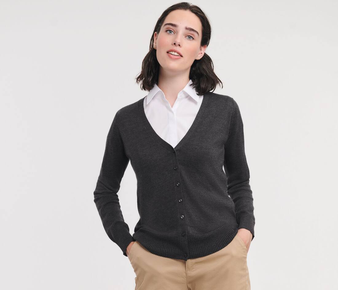 Ladies` V-Neck Knitted Cardigan - R-715F-0(774.00)