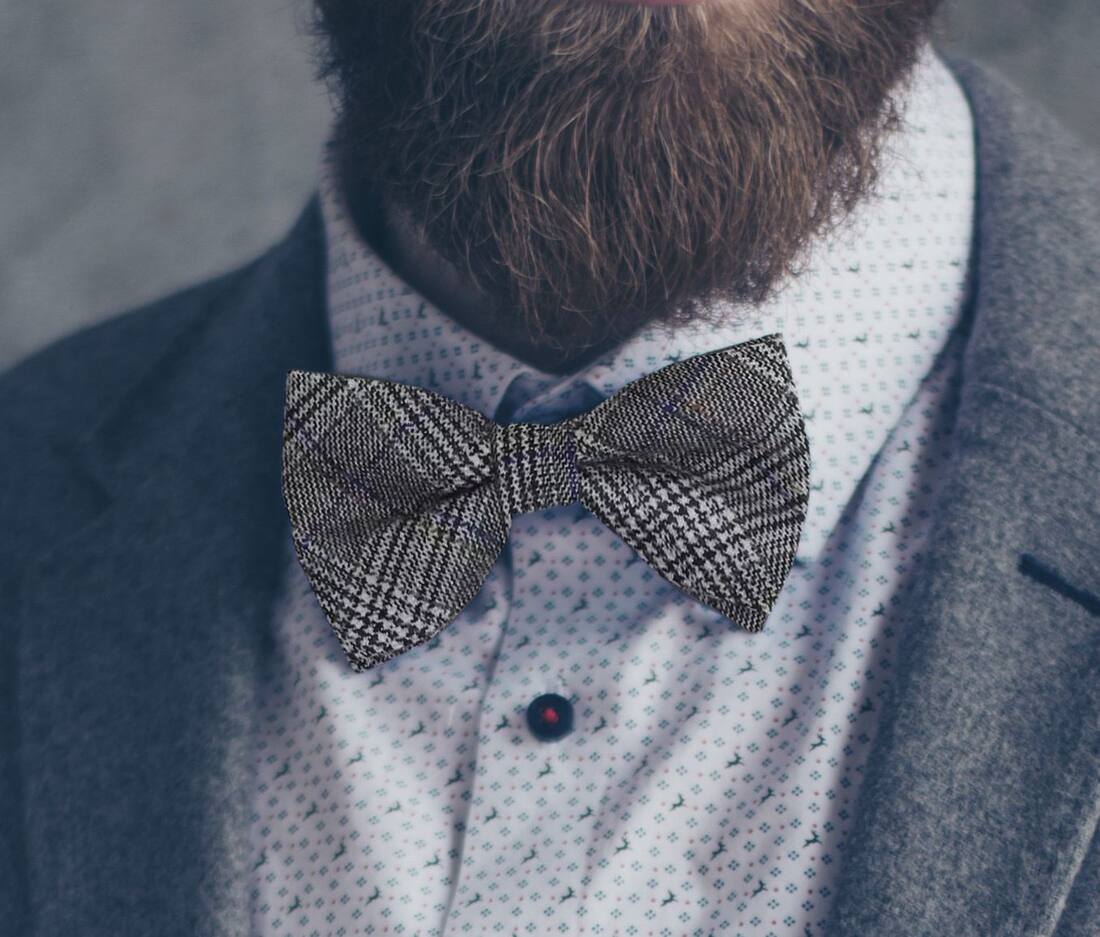 Elegante pajarita con estampado de cuadros (glencheck)  - KYAK13