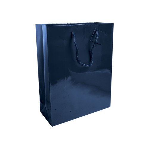 BOLSA CUERDA de PAPEL LAMINADO BRILLANTE (157gr) 26X35X11cm.