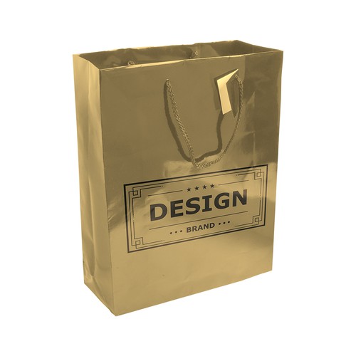 BOLSA CUERDA de PAPEL LAMINADO BRILLANTE (157gr) 34X41X12cm.