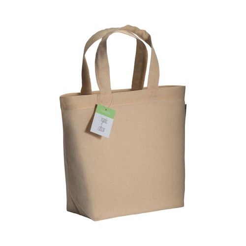 BOLSA ASA CORTA de ALGODÓN ORGÁNICO (120gr) 24X32X10cm.