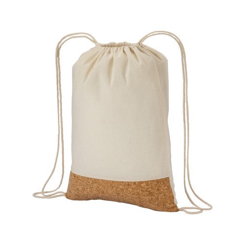 MOCHILA DE CUERDAS de ALGODÓN Y CORCHO (135gr) 36X46cm.