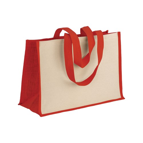 BOLSA DE ASAS CORTAS de YUTE Y ALGODÓN (280gr) 50X35X22cm.