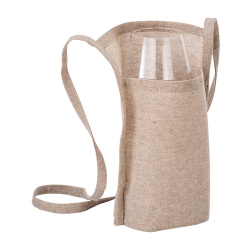 BOLSA PARA VASO DE VINO de ALGODÓN RECICLADO (150gr) 18X22X10cm.