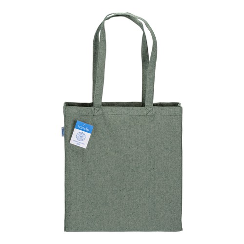 BOLSA CON FUELLE  Y ASAS LARGAS de ALGODÓN RECICLADO (280gr) 38X42X8cm.