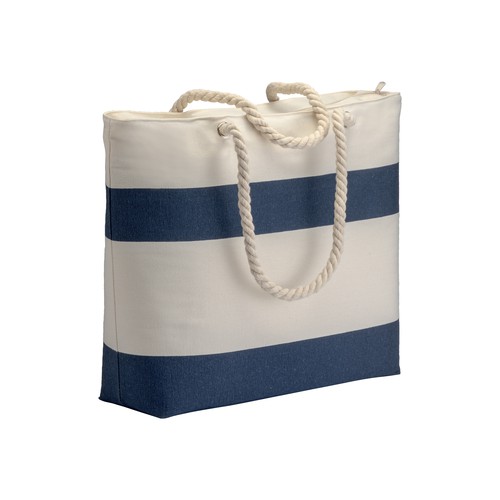 BOLSO DE PLAYA CON ASAS DE CUERDA Y FUELLE de ALGODÓN RECICLADO (280gr) 55X