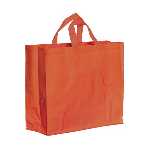 BOLSA DE COMPRA CON FUELLE Y ASAS CORTAS de PP LAMINADO RECICLADO (120gr) 4