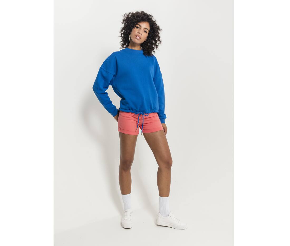 Sudadera oversize de cuello redondo para mujer - BY058