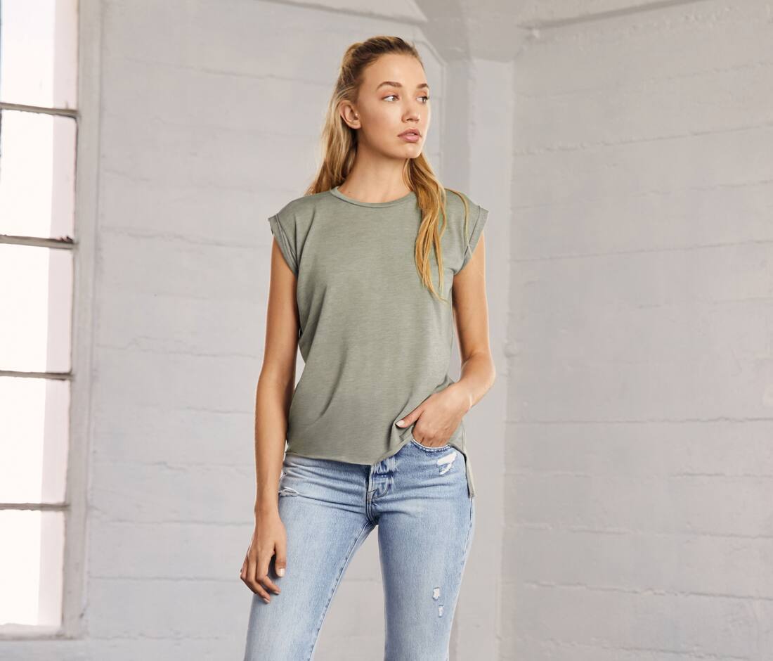 Camiseta mujer manga enrolladas - B8804 (171.06)